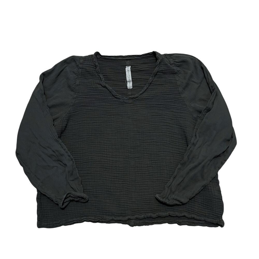 Raquel Allegra Cotton Gauzy Long Sleeve Top